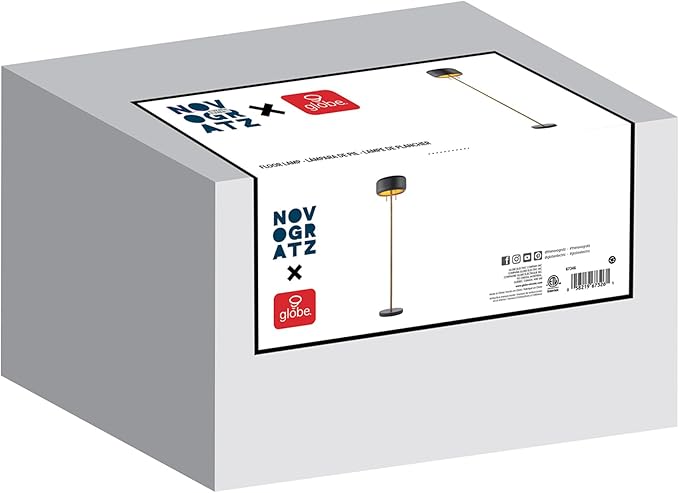 GLOBE Electric 67346 Novogratz x Floor Lamp, Dark Gray