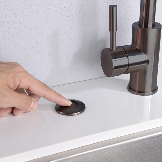 Garbage Disposal SinkTop Air Switch Kit with Long Button,Brass Made Cover,Oil Rubbed Bronze