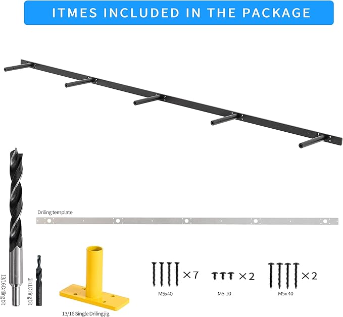 69 inches, Heavy-Duty Floating Shelf Bracket, Hidden Shelf Bracket for Fireplace Shelves, Installed on Studs, max Load of 210 pounds, Hidden Bracket for Shelves, 69 inches, (with Ease kit)