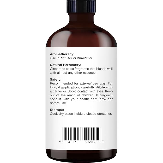 Majestic Pure Cinnamon Essential Oil with Glass Dropper - Huge 4 Fl Oz - 100% Pure and Natural Cinnamon Oil - Premium Grade Essential Oils for Diffuser, Aromatherapy, Soap and Candle Making