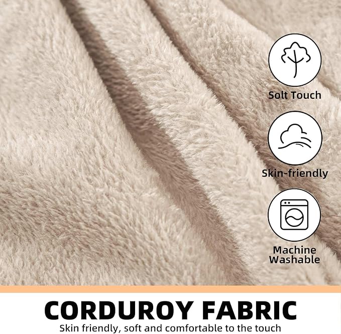 5FT,Big Bean Bag Chairs for Adults,Large beanbag with Filler Included,Memory Foam Material,Easy to Clean and Washable Corduroy Fabric,Suitable for Living Room and Bedroom (Apricot, 5 Foot)