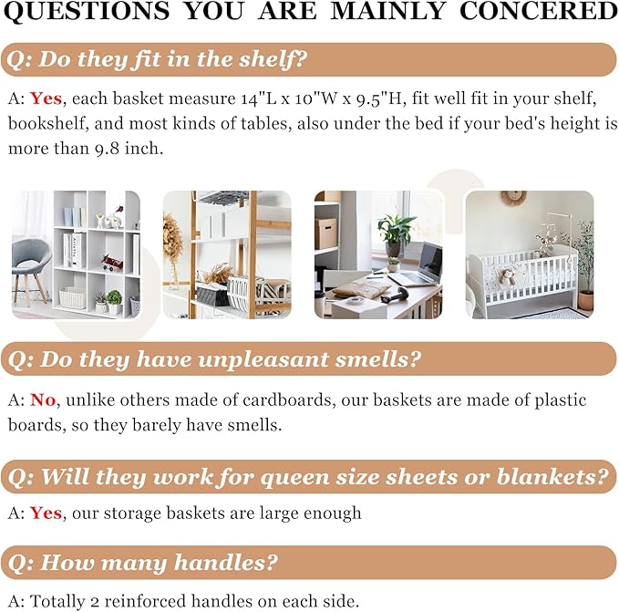 6 Pack Large Toy Box Chest, Collapsible Sturdy Toy Storage Organizer Bins Baskets for Kids, Boys, Girls, Nursery, Playroom, Shelf Baskets for Lego Puzzle Balls, Game Organizer (14L*10W*9.5H)