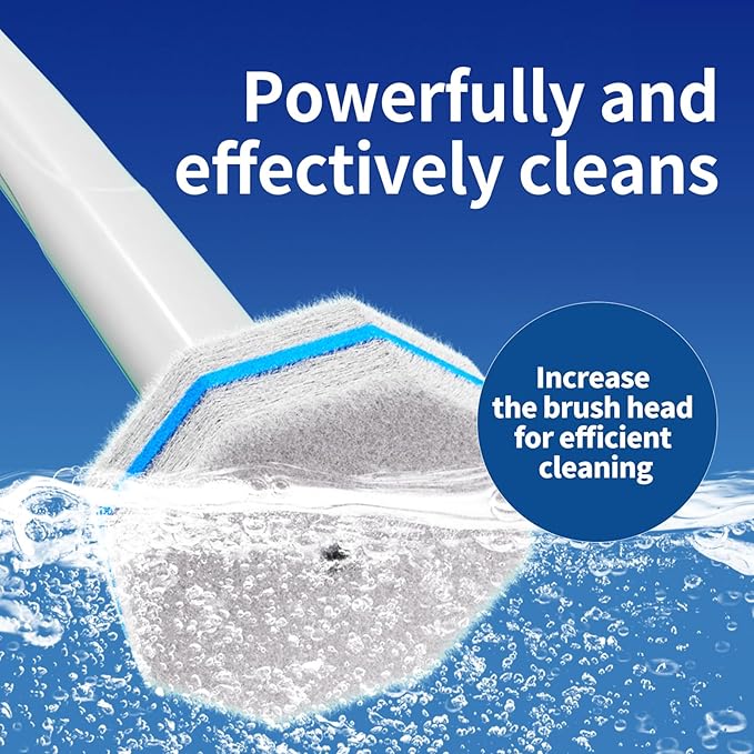 60pc Refills Disposable Toilet mats Brush Cleaning System, Toilet Cleaning Brush, 60 Replacement Brush Heads, No Handle or Base,Toliet Wand Refills,Toilet Bowl Clean Refill Pads,Toilet Scrubber Refill