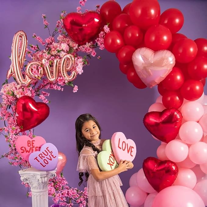 130pcs Red Balloons Different Sizes 18" 12" 10" 5" Party Latex Balloons for Valentine's Day Birthday Christmas Baby Shower Wedding Anniversary Party Decorations