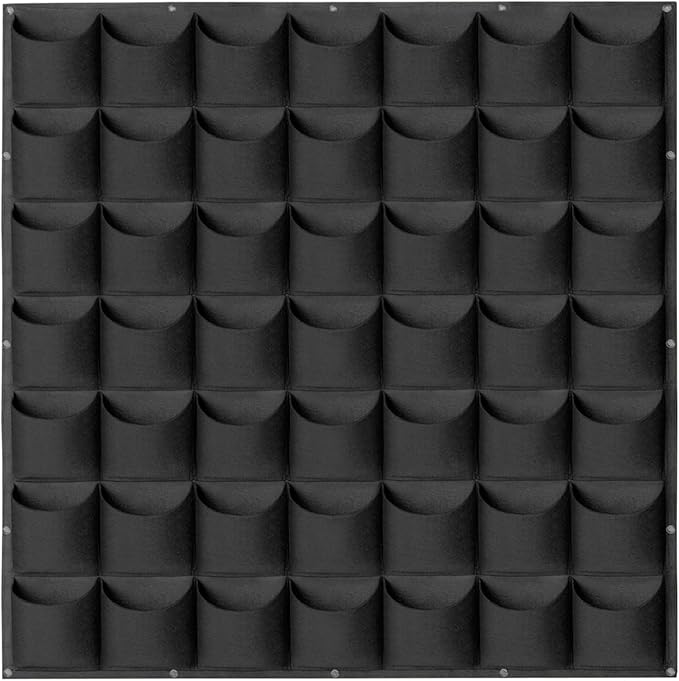 49 Pockets Hanging Planter Bags, Hanging Vertical Wall Mounted Plant Planting Grow Bags, Herb Garden Planter Outdoor Indoor Growing Bag, Gardening Vertical Greening Flower Container(1m×1m, Black)