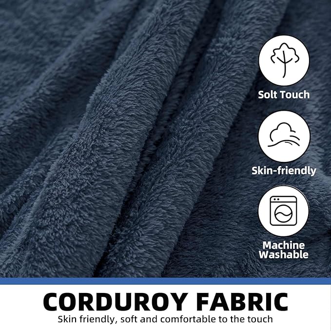 5FT,Big Bean Bag Chairs for Adults,Large beanbag with Filler Included,Memory Foam Material,Easy to Clean and Washable Corduroy Fabric,Suitable for Living Room and Bedroom (Blue, 5 Foot)