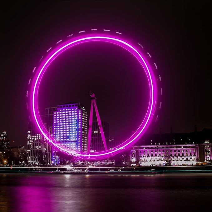 GZBtech Flexible LED Neon Rope Lights 50FT,AC 110-120V Waterproof Strip Light, 120 LEDs/M Cuttable Connectable Neon Lighting for Indoor Outdoor Home Decor/Commercial Building Use-Pink 15M