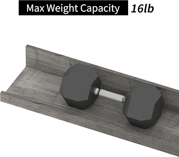 Giftgarden 36 Inch Grey Floating Shelves for Wall Mount, Gray Wood Wall Shelf Ledge for Bathroom Bedroom Living Room Kitchen Storage, Set of 3 Different Sizes