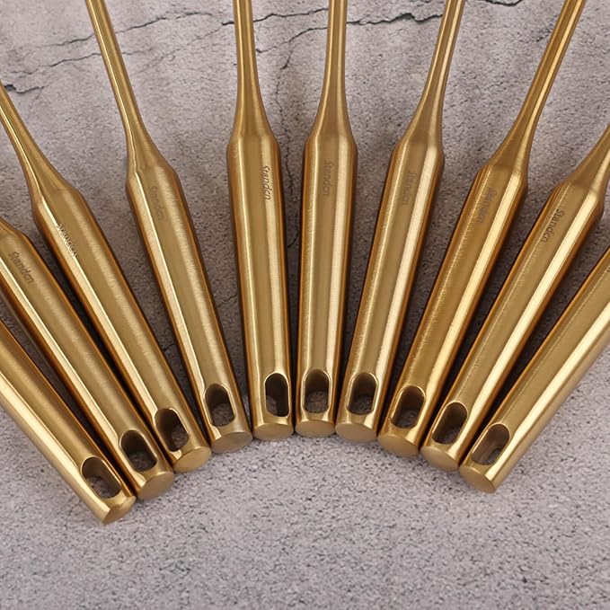 Gold Cooking Utensils Set - 18/10 Stainless Steel Large and Small Spoons Set, 16 PCS All Metal Kitchen Tools, Serving Utensils - Whisk, Masher, Fork, Tongs, Spatula, Ladle, Skimmer, Turner, Pasta