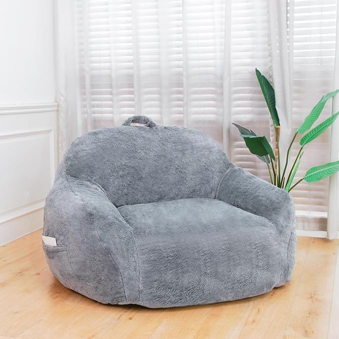 Giant Bean Bag Chair, Oversized Bean Bag Chairs for Adults and Kids, Gaming Chair Stuffed Memory Foam | Storage | Non-Slip, Removable Bean Bag Sofa Comfy Chair for Bedroom, Livingroom