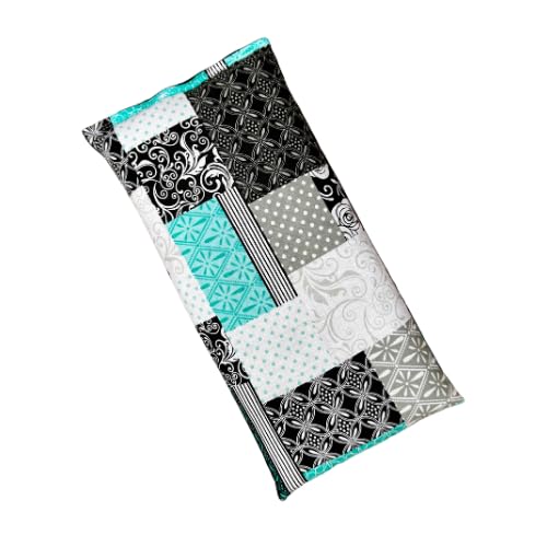Large Microwave Heating Pad with Flax Seed, Scented or Unscented, Good For Back Pain or Cramps, Moist Heat Therapy or Ice Pack, Microwavable Bean Bag, 6" x 12" (Patchwork, No Added Herbs)