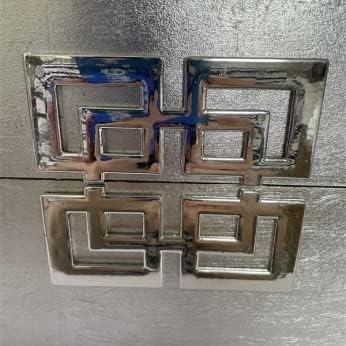 Galt International Storage Box Set Decorative Storage Box w/Hinged Lid Classic Design Wood Decor Boxes with Geometric Clasp Storage for Bedroom & Home - Set of 2 (Silver)