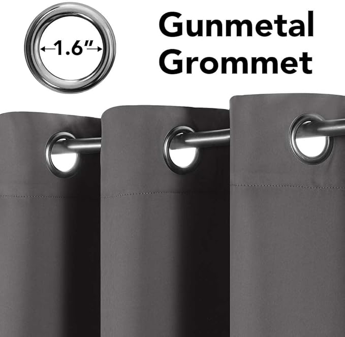 H.VERSAILTEX Blackout Window Treatment Curtains/Panels, Thermal Insulated Room Darkening Solid Grommet Drapes for Bedroom/Living Room Window (52 Inch by 108 Inch, Charcoal Gray, Set of 2)