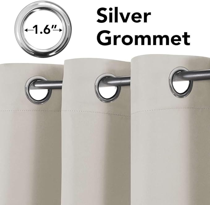 H.VERSAILTEX Blackout Curtains for Bedroom/Living Room, Length 63"/72"/84"/96"/108", Multi Colors, Room Darkening Thermal Insulated Grommet Window Curtains - 2 Panels