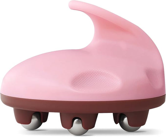 Lymphatic Massage Roller for Cellulite Remover Body Sculpting - Handheld Cellulite Massage Tool for Body Bloat Blood Circulation Lymphatic Drainage Pink