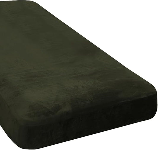 H.VERSAILTEX Velvet Stretch Individual Chaise Cover Sectional Couch Covers for L Shaped Sofa Both Left/Right Furniture Protector Seat Cushion Sofa Cover (1 Piece Chaise Cover, Olive)