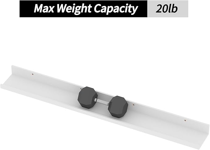 Giftgarden 47 Inch White Floating Shelves for Wall Mount, Modern Long Wood Wall Shelf Ledge for Bathroom Bedroom Living Room Kitchen Nursery Storage, Set of 3 Different Sizes