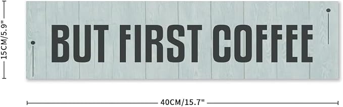 Generic Funny Wood Sign But First Coffee Rustic Wooden Hanging Sign Home Farmhouse Kitchen Wall Decoration 16 x 6 Inch