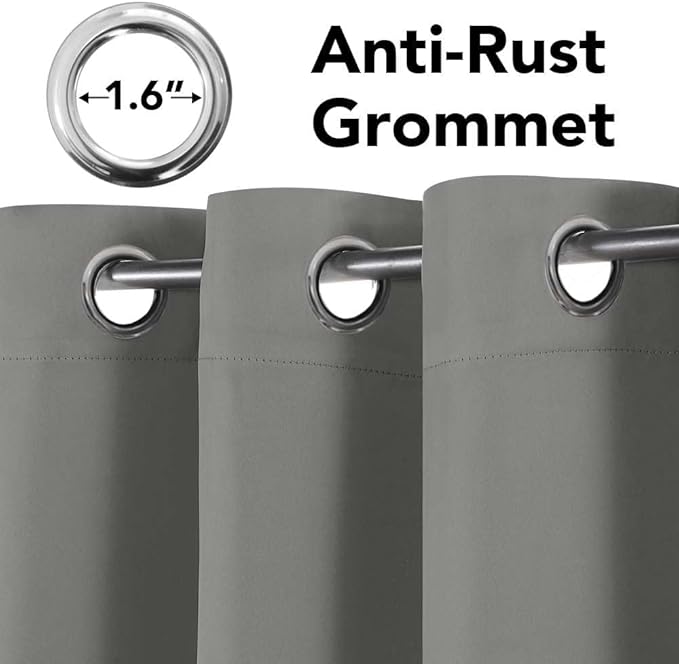 H.VERSAILTEX Blackout Curtains for Bedroom Thermal Insulated Room Darkening Living Room Curtains 84 Inch Long Grommet Privacy Protection Window Curtain Panels/Drapes for Nursery, 2 Panels, Dove Grey