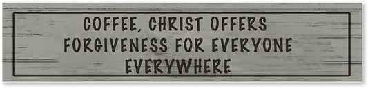 Generic Wood Sign Coffee Offers Forgiveness for Everyone Everywhere Rustic Wooden Hanging Sign Home Farmhouse Kitchen Wall Decor 16 x 4 Inch