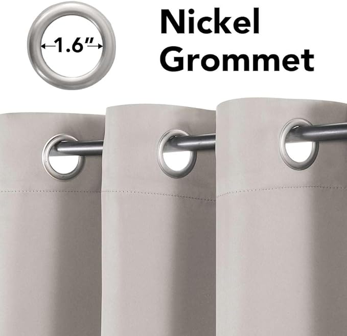 H.VERSAILTEX Premium Blackout Thermal Insulated Room Darkening Curtains for Bedroom/Living Room - Classic Grommet Top (2 Panels, Stone, 52 Inch by 84 Inch)