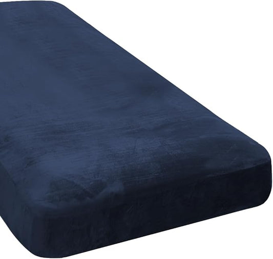H.VERSAILTEX Velvet Stretch Individual Chaise Cover Sectional Couch Covers for L Shaped Sofa Both Left/Right Furniture Protector Seat Cushion Sofa Cover (1 Piece Chaise Cover, Navy)