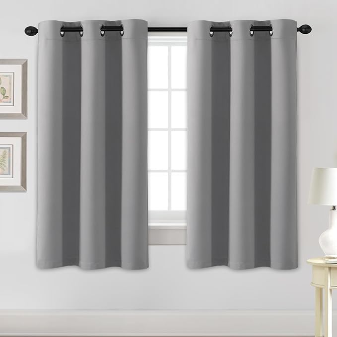 H.VERSAILTEX Blackout Curtains for Bedroom Thermal Insulated Room Darkening Living Room Curtains 63 Inch Long Grommet Privacy Protection Window Curtain Panels/Drapes for Nursery, 2 Panels, Dove Grey