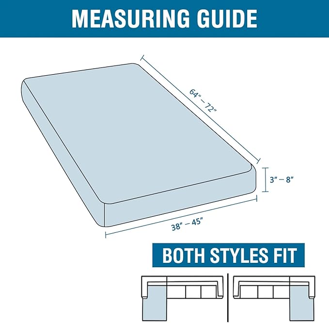 H.VERSAILTEX Super Stretch Individual Chaise Cover Sectional Couch Covers for L Shaped Sofa Both Left/Right Featuring Thick Jacquard Textured Twill Fabric (1 Piece Chaise Cover Large, Black)
