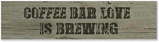 Generic Funny Wood Sign Coffee Bar Love is Brewing Rustic Wooden Hanging Sign Home Farmhouse Kitchen Wall Decoration 16 x 6 Inch