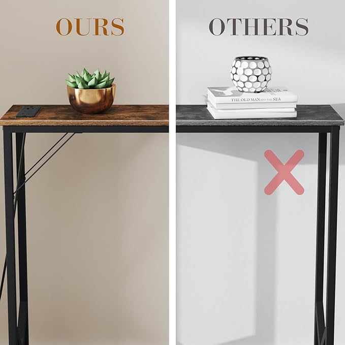 39.4" Console Table, Skinny Entryway Table with Fast-Charging Station, Narrow Long Sofa Table, Behind Slim Couch Table for Entrance, Hallway, Living Room Decor ST-BR100-1