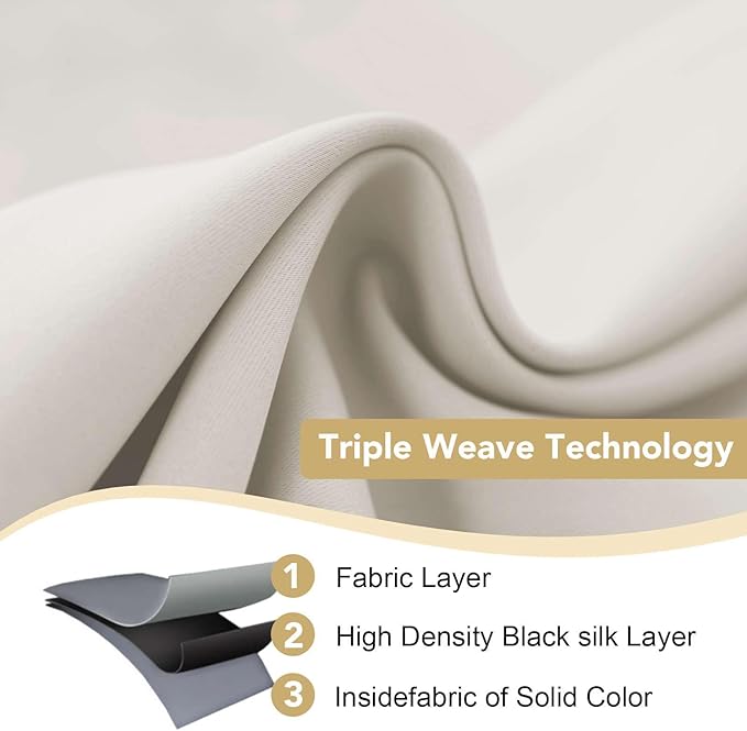 H.VERSAILTEX Blackout Curtains for Bedroom/Living Room, Length 63"/72"/84"/96"/108", Multi Colors, Room Darkening Thermal Insulated Grommet Window Curtains - 2 Panels