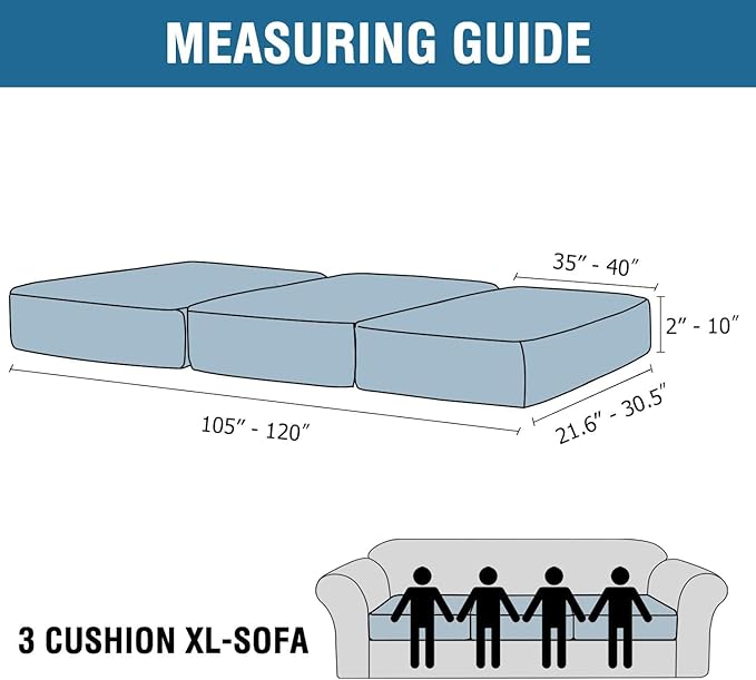 H.VERSAILTEX Velvet Stretch Couch Cushion Cover Plush Cushion Slipcover for Chair Loveseat Sofa Cushion Furniture Protector Seat Cushion Sofa Cover (3 Piece XL Sofa Cushion Covers, French Oak)