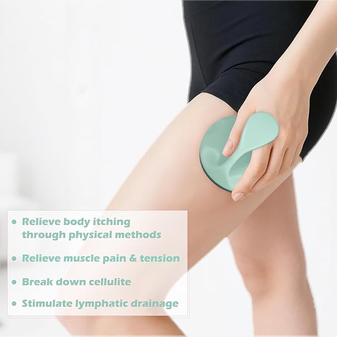 Lymphatic Massage Roller for Cellulite Remover Body Sculpting - Handheld Cellulite Massage Tool for Body Bloat Blood Circulation Lymphatic Drainage Green