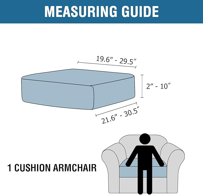 H.VERSAILTEX Velvet Stretch Couch Cushion Cover Plush Cushion Slipcover for Chair Cushion Furniture Protector Seat Cushion Sofa Cover (1 Piece Armchair Cushion Covers, Deep Teal)