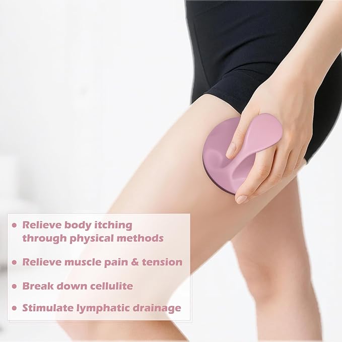 Lymphatic Massage Roller for Cellulite Remover Body Sculpting - Handheld Cellulite Massage Tool for Body Bloat Blood Circulation Lymphatic Drainage Pink