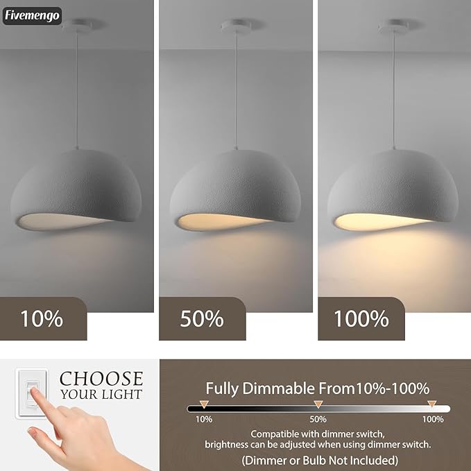 19.7in Wabi Sabi Pendant Lights Kitchen Island Lighting Fixture Ceiling Mount White Modern Japanese Lamp Japandi Chandelier for Dining Living Room Hallway Bedroom Restaurant Hanging Lamp