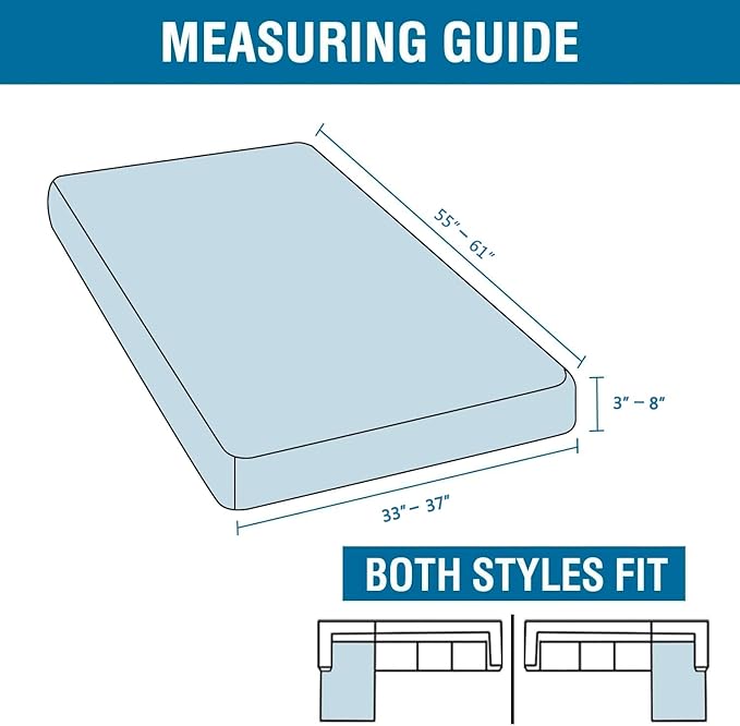 H.VERSAILTEX Super Stretch Individual Chaise Cover Sectional Couch Covers for L Shaped Sofa Both Left/Right Featuring Thick Jacquard Textured Twill Fabric (1 Piece Chaise Cover, Dusty Blue)