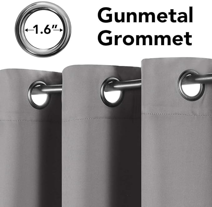 H.VERSAILTEX Grommet Blackout Curtains for Bedroom and Living Room 2 Panels Set Room Darkening Curtains/Window Panel Drapes - 52 inch Wide by 84 inch Long Solid Dove Gray Pattern,Grommet Top