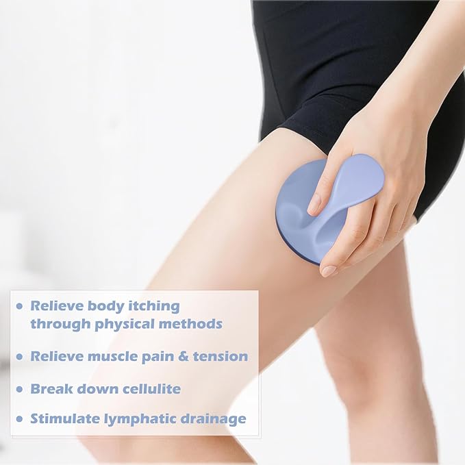 Lymphatic Massage Roller for Cellulite Remover Body Sculpting - Handheld Cellulite Massage Tool for Body Bloat Blood Circulation Lymphatic Drainage Blue