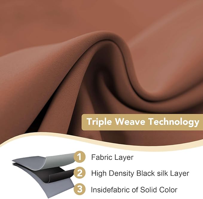 H.VERSAILTEX Room Darkening Curtains for Living Room Light Reducing Thermal Insulated Window Treatment Panels/Drapes Grommet Top 2 Panels (Washed Spice - 52 x 84 Inches)