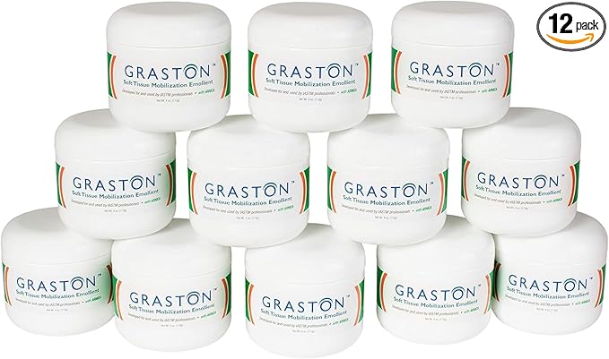 Graston Technique Arnica Soft Tissue Emollient - 4oz Jar Pro-Grade Therapy Cream for IASTM, Massage, Relief, and Recovery, 12-Pack