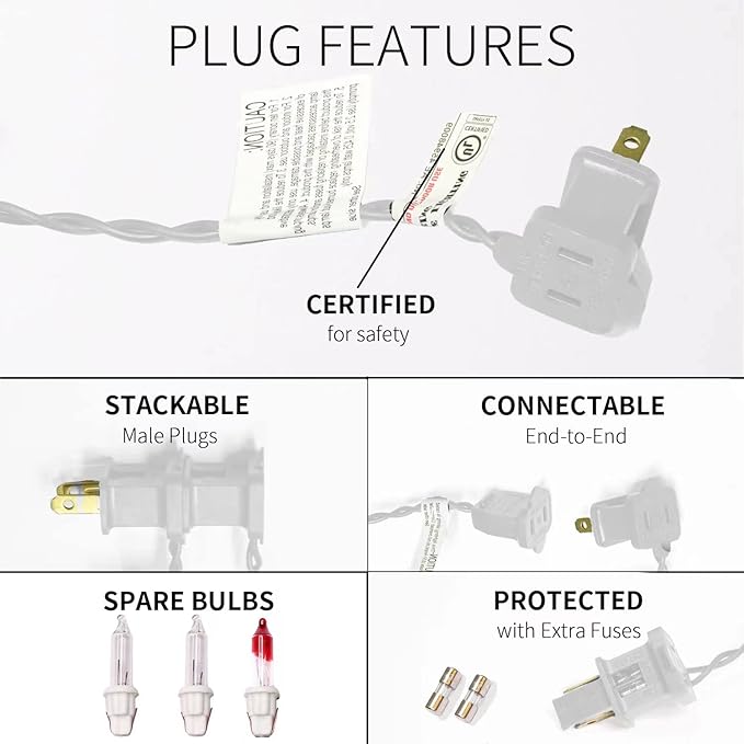 100LIGHTS Multi Easter Mini String Lights，Connectors Christmas Decorative Lights 19.6 UL Certified Waterproof for Easter Home Garden Holiday Christmas Tree Party Patio Wedding