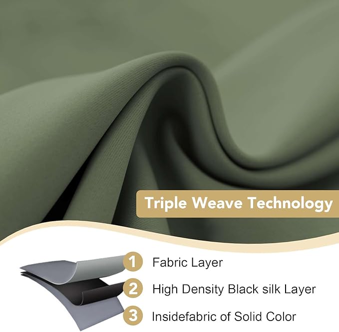 H.VERSAILTEX Premium Blackout Thermal Insulated Room Darkening Curtains for Bedroom/Living Room - Classic Grommet Top (2 Panels, Bronze Green, 52 Inch by 96 Inch)