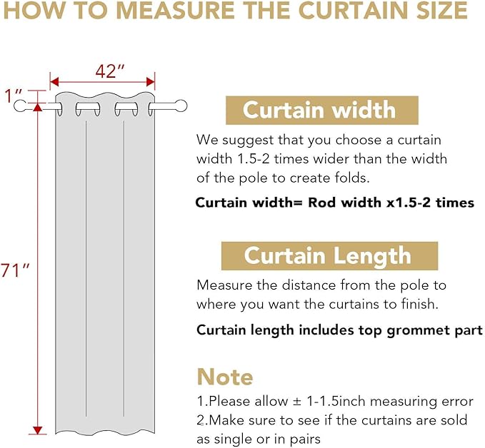 H.VERSAILTEX Blackout Curtains for Bedroom Thermal Insulated Room Darkening Living Room Curtains 72 Inch Long Grommet Privacy Protection Window Curtain Panels/Drapes for Nursery,2 Panels,Grey