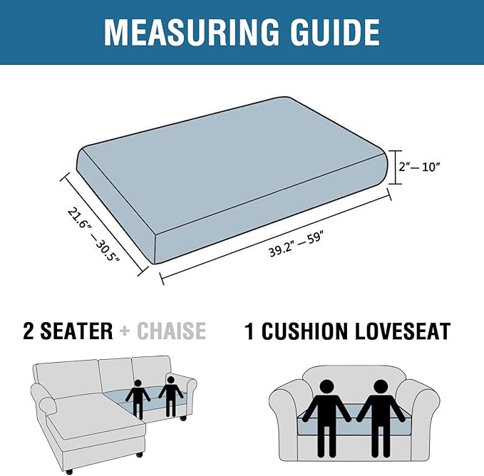 H.VERSAILTEX Velvet Stretch Individual Cushion Cover Plush Cushion Slipcover for Loveseat Sofa Furniture Protector Seat Cushion Sofa Cover (1 Piece Loveseat Cushion Cover, Mocha)