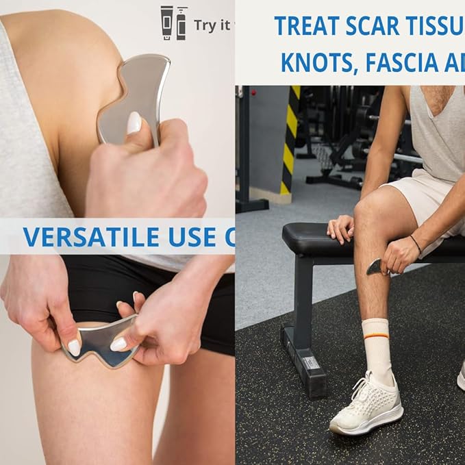 4 in 1 Muscle Scraper Tool Set, IASTM Physical Therapy Massage Tools with Storage Case, Gua Sha Massage Scraper Scraping Tool Physical Therapy (4PCS Set)