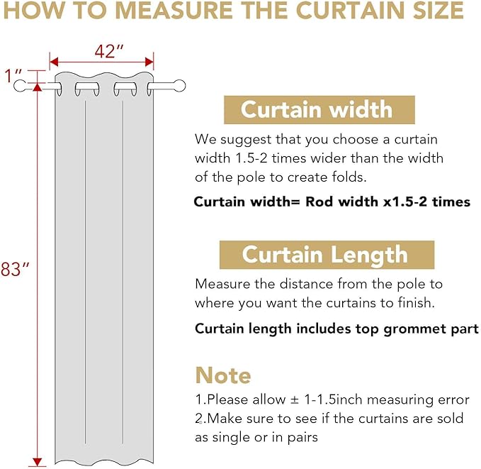 H.VERSAILTEX Room Darkening Curtains for Living Room Light Reducing Thermal Insulated Window Treatment Panels/Drapes Grommet Top 2 Panels (Ivory - 42 x 84 Inches)
