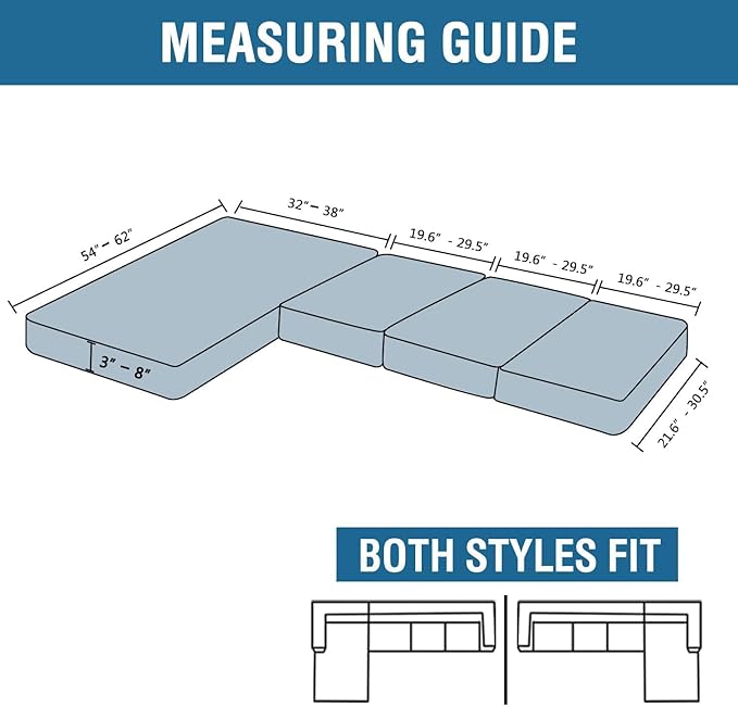 H.VERSAILTEX Velvet Stretch Sectional Couch Covers 4 Pieces Sofa Seat Cushion Covers L Shape Separate Couch Cover for Both Left/Right Sectional Couch (Large Sofa 3 Seater + 1 Chaise, Olive)