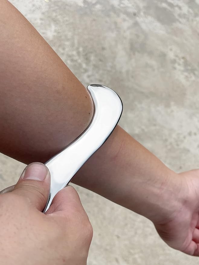 Gua sha Tool gua sha Stainless Steel iastm Tool Gussha Massage Tool Muscle Scraping Tool for Soft Tissue Therapy and Reduce Arms,Back, Legs, Neck Muscle Pain(SSB)………