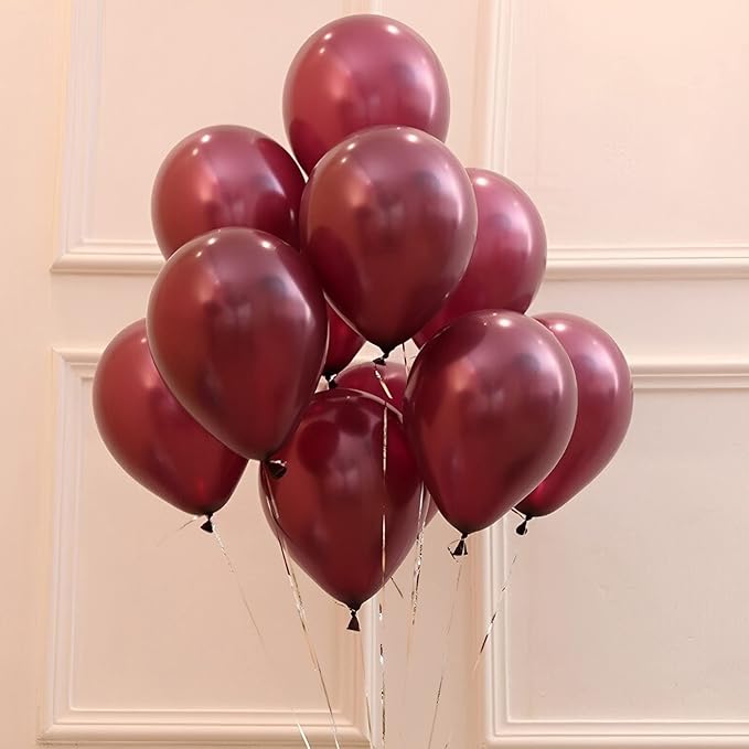 130pcs Burgundy Balloons Different Sizes 18" 12" 10" 5" Wine Red Balloons for Birthday Graduation Bride Baby Shower Wedding Decorations